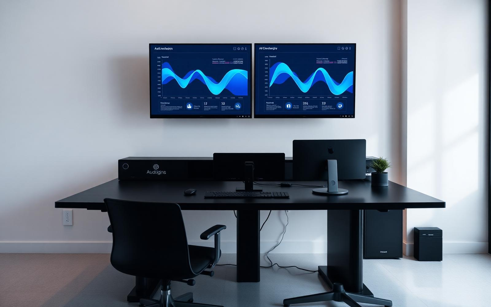 Technology team reviewing a product roadmap on a large display