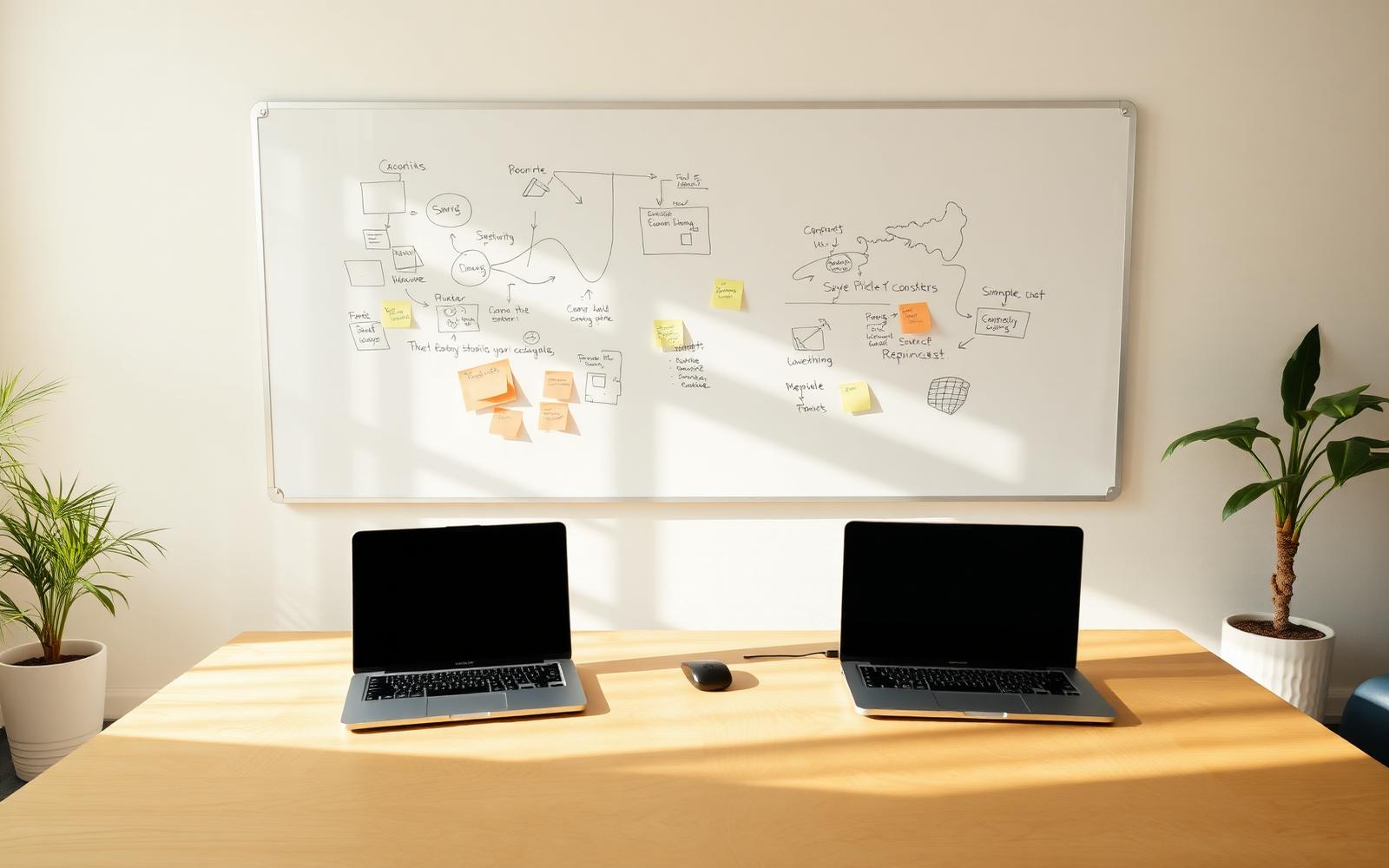 Small startup team working together in a bright open workspace